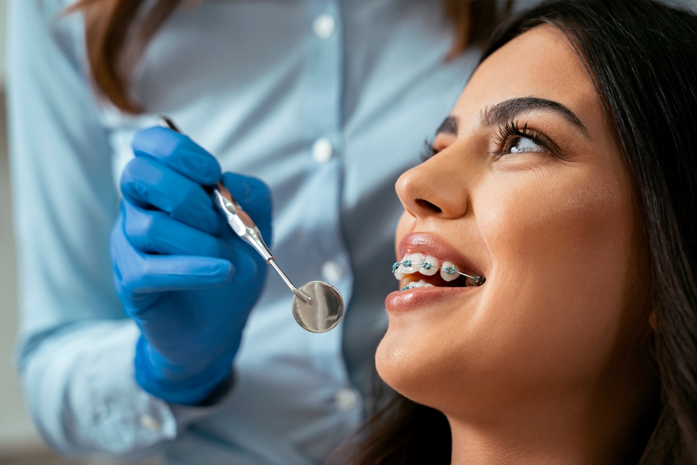 Woman with braces.